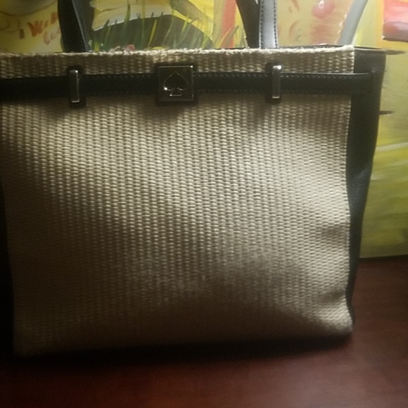 Kate Spade weave and leather satchel - Picture 1 of 8